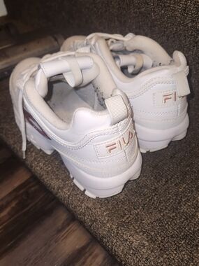 Fila White Sneaker with Rose Gold Logo